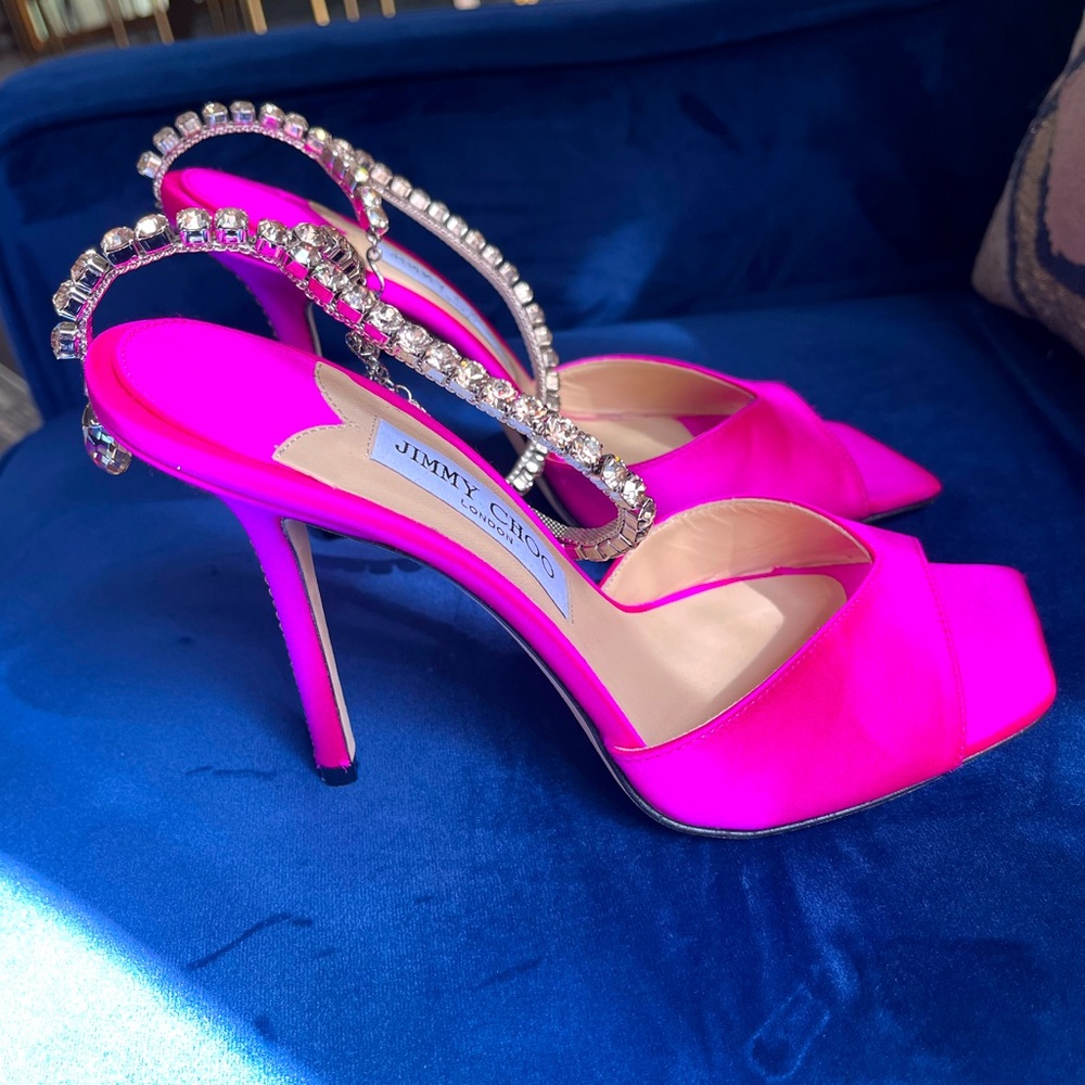 JIMMY CHOO Saeda Satin Sandals